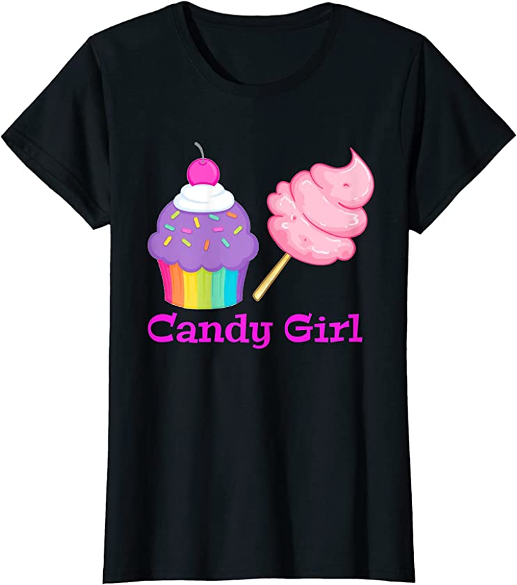 Candy Girl cupcake and cotton candy for kids T-Shirt