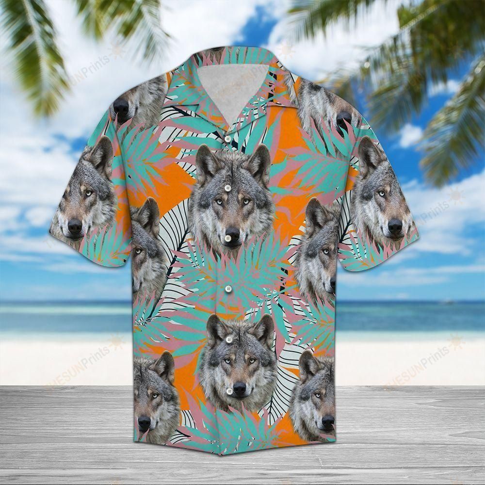 Wolf Tropical Aloha Hawaiian Shirt Colorful Short Sleeve Summer Beach Casual Shirt For Men And Women