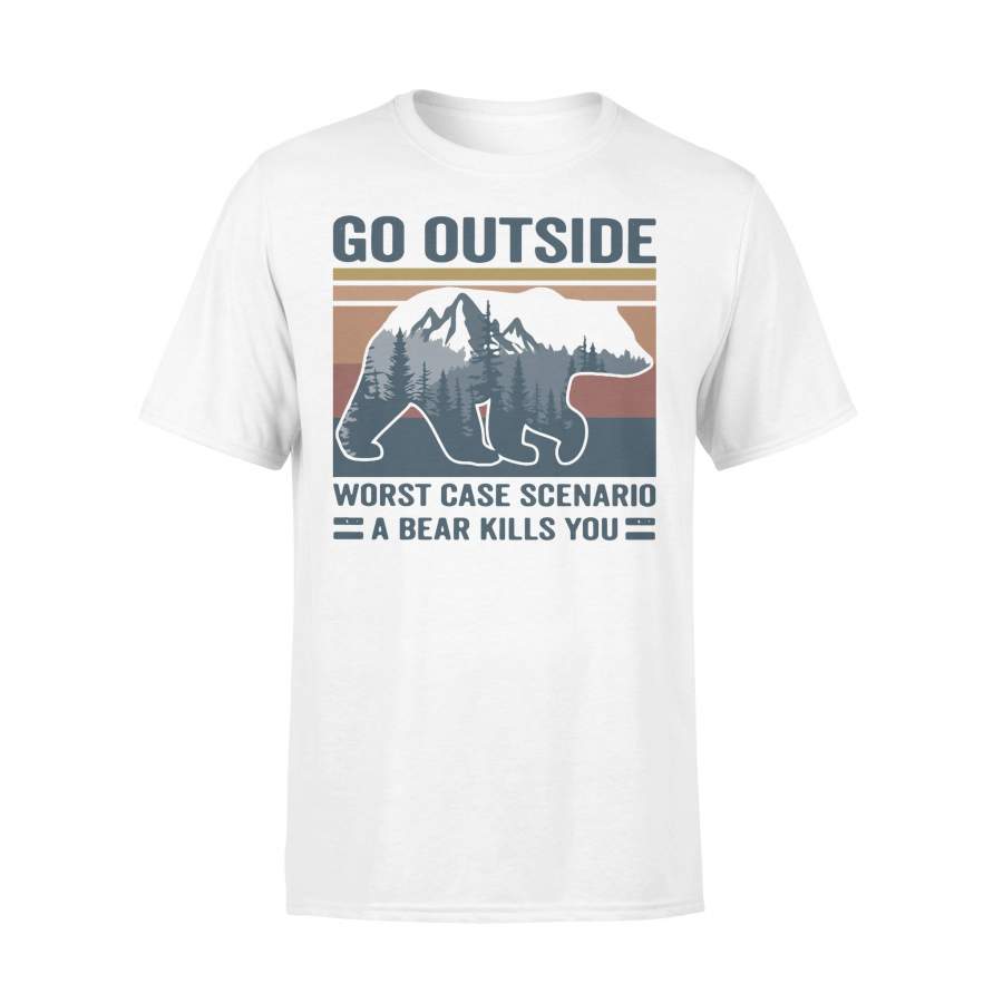 Go Outside Worst Case Scenario A Bear Kills You Vintage T-shirt