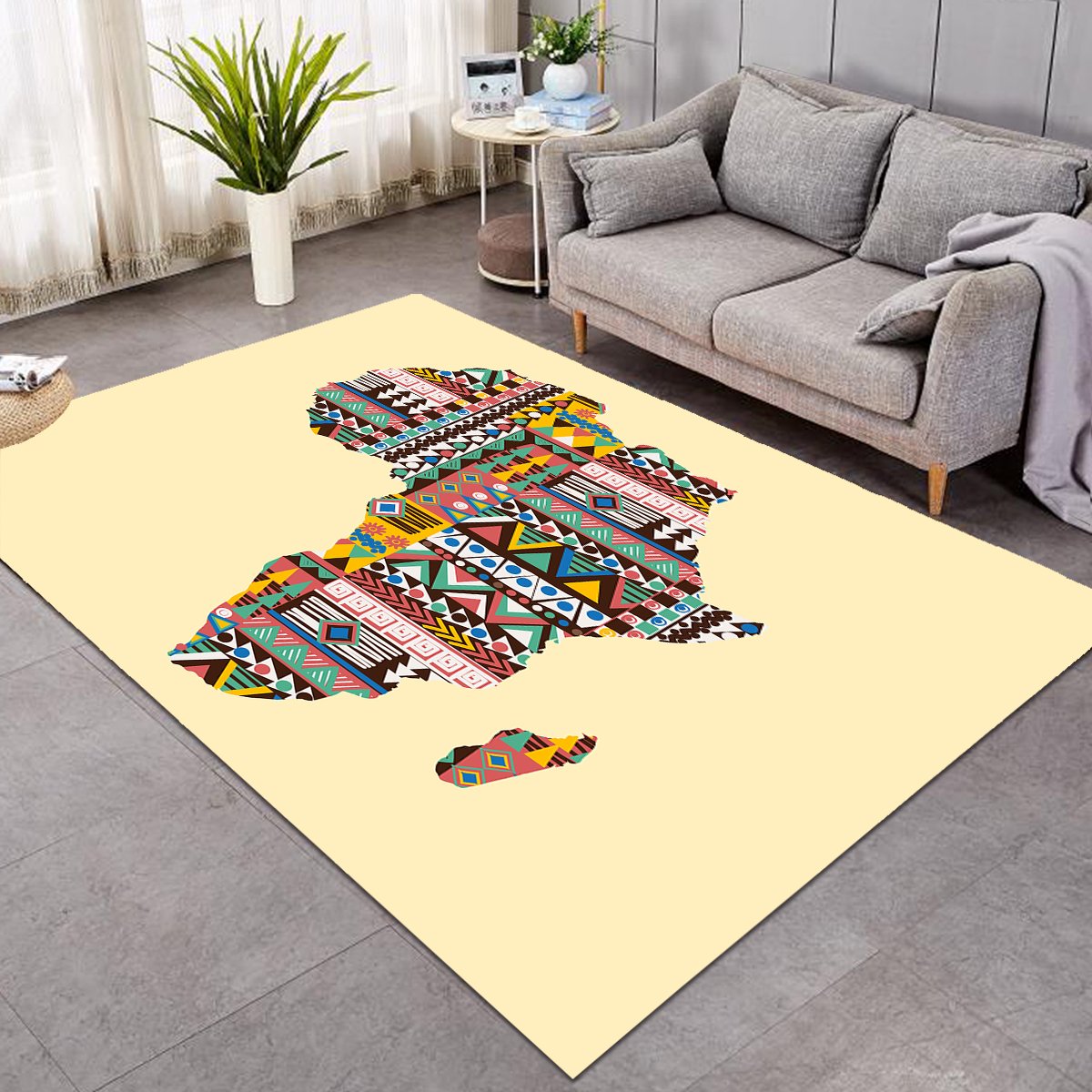 Africa Map African Style Rug Living Room Carpet (Sw1559)