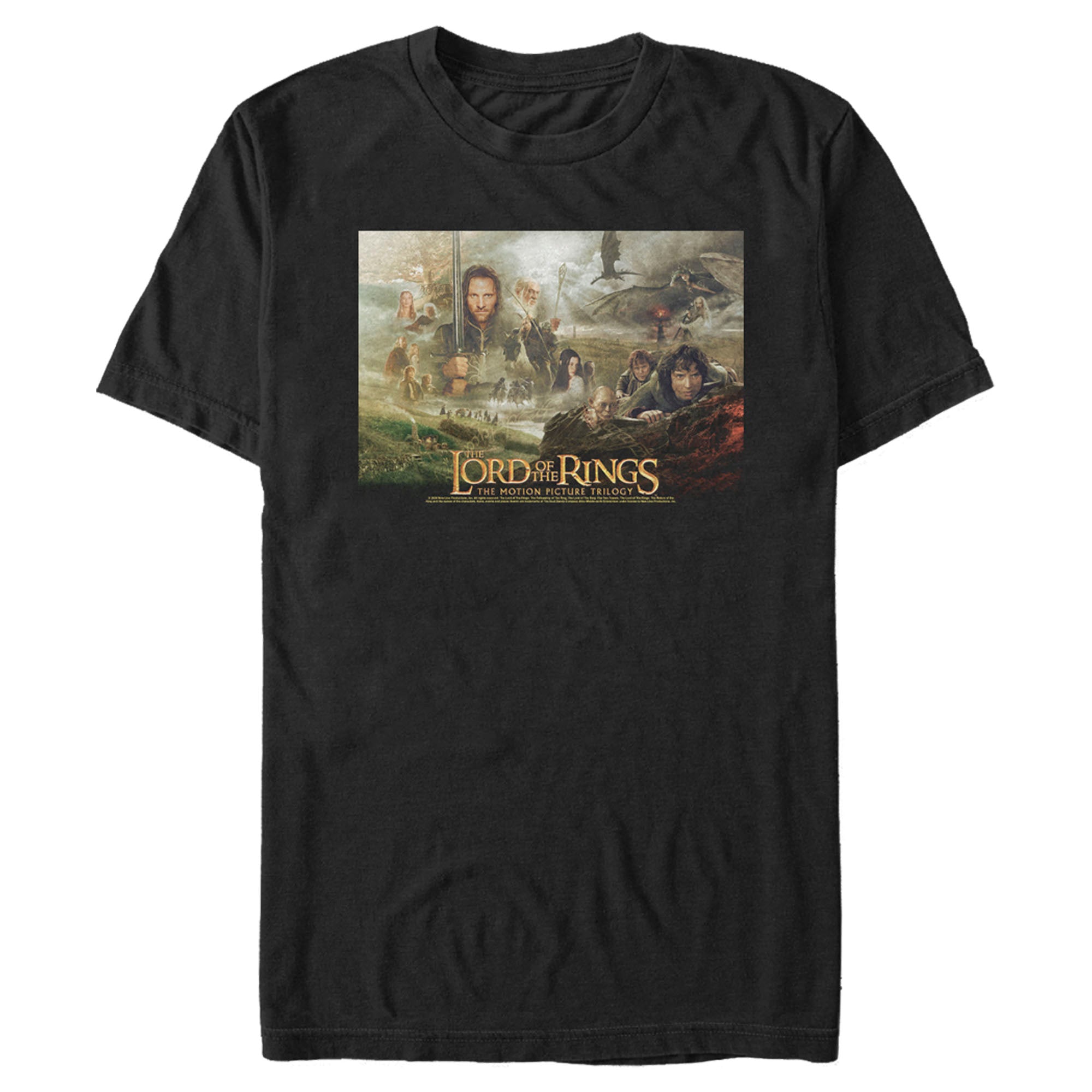 The Lord Of The Rings Men’S Fellowship Of The Ring Trilogy Movie Poster  T-Shirt