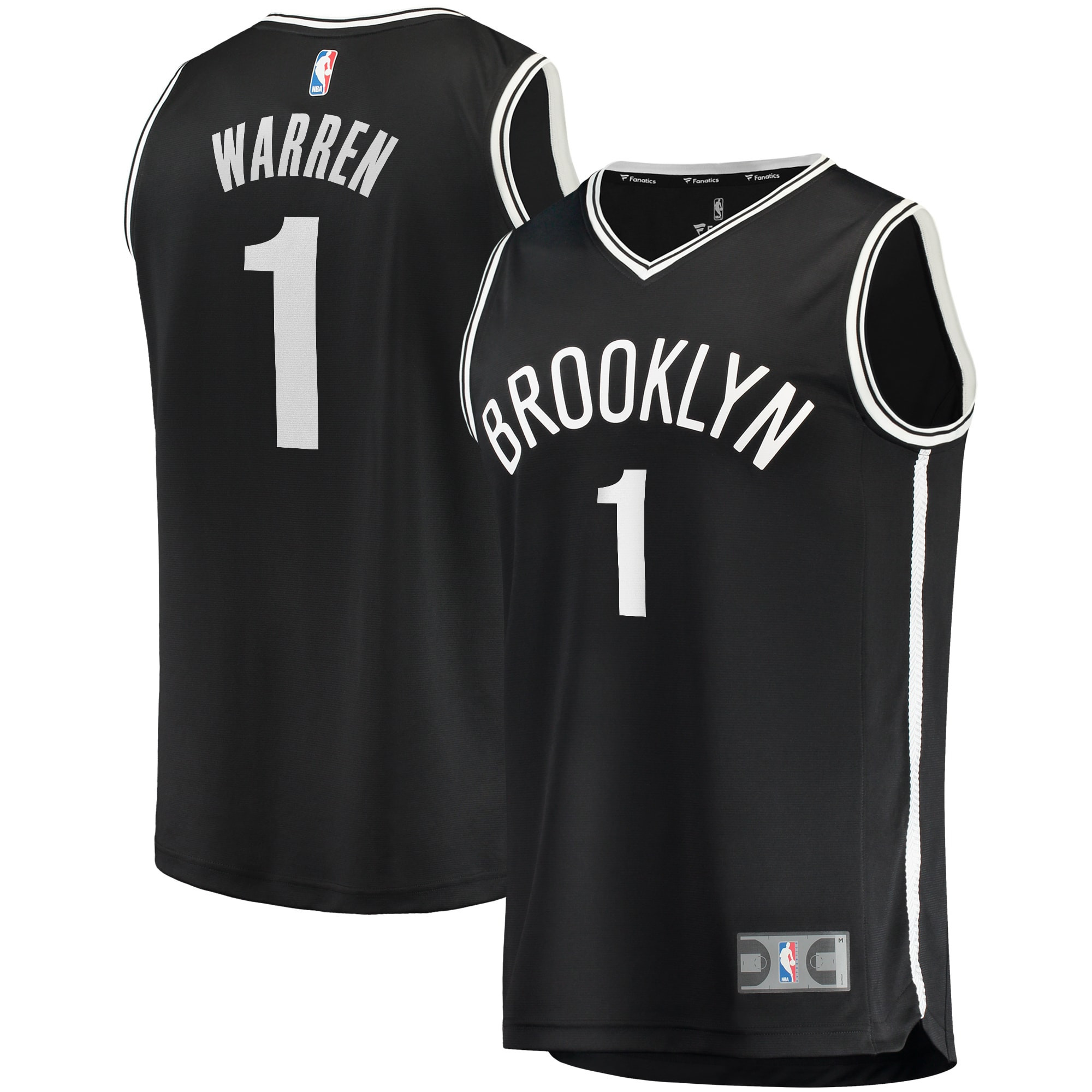 Tj Warren Brooklyn Nets Fanatics Branded Fast Break Replica Jersey – Icon Edition – Black NBA