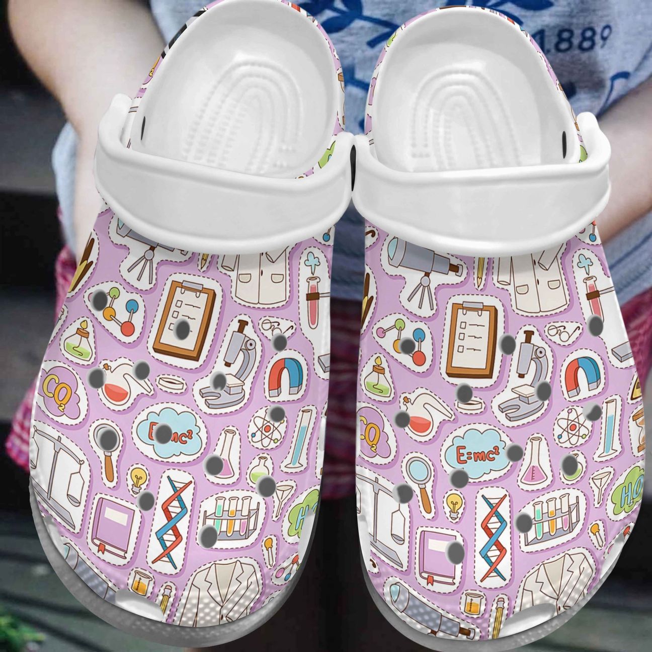 Science Personalized Clog, Custom Name, Text, Color, Number Fashion Style For Women, Men, Kid, Print 3D Pinky Pattern