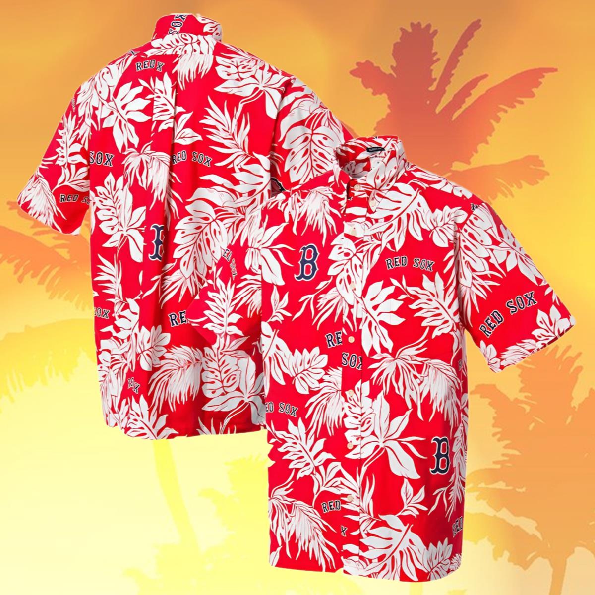 Mens Reyn Spooner Red Hawaiian Red Sox Shirt