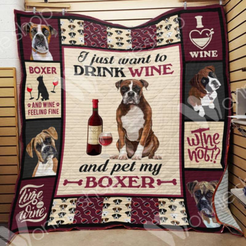 Wine and Boxer Dog Blanket NOV2801 67O39