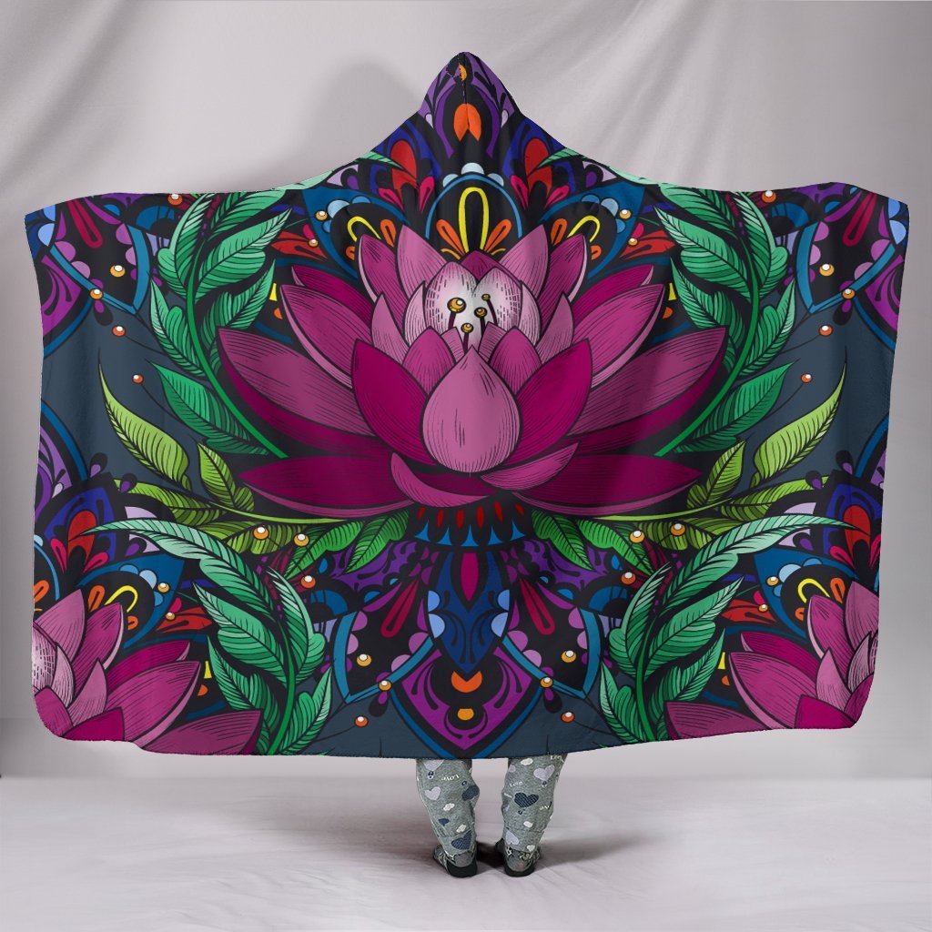 Lotus Flower Hoodie Blanket