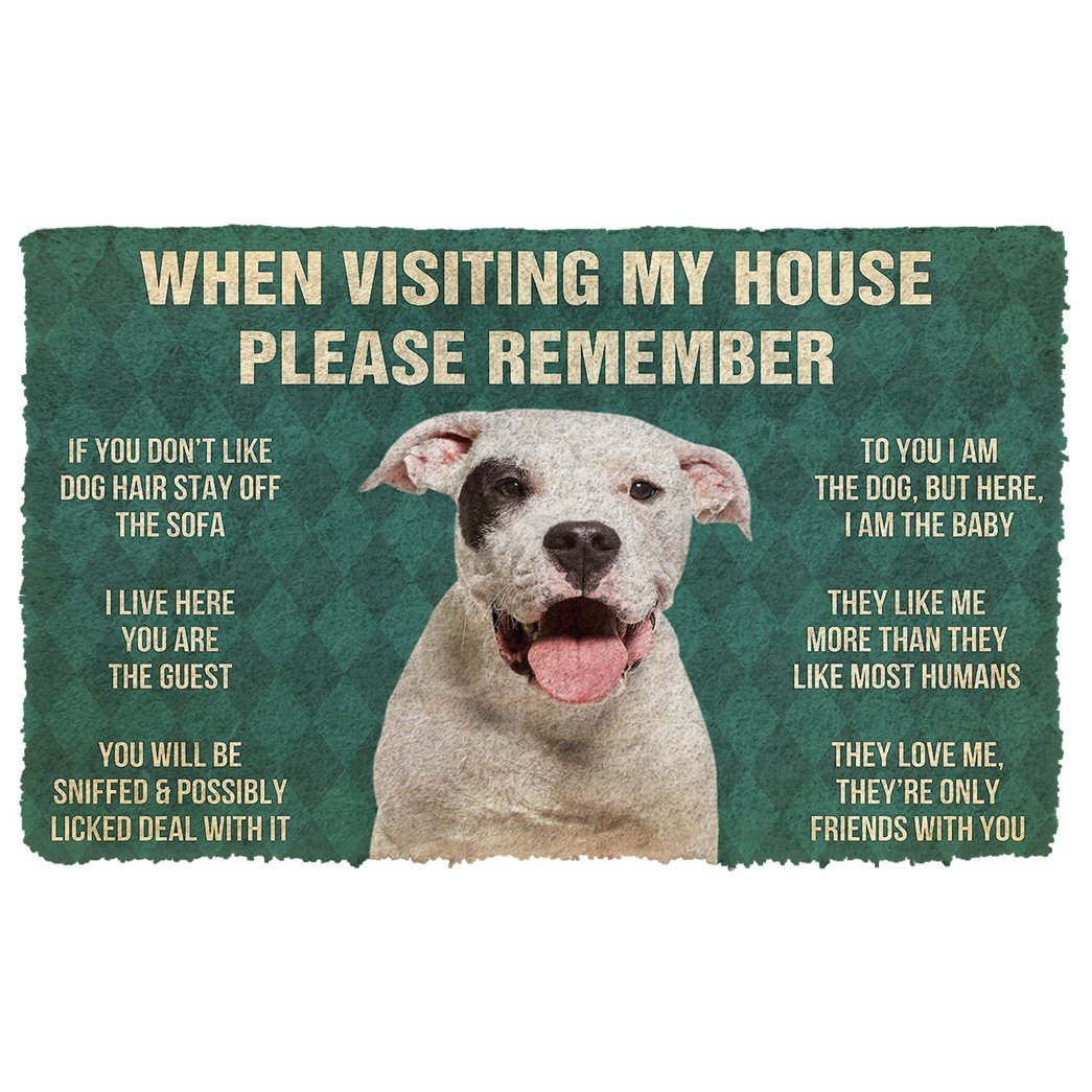 Gearhumans  GearHuman 3D Please Remember Dogo Argentino Dog’s House Rules Doormat