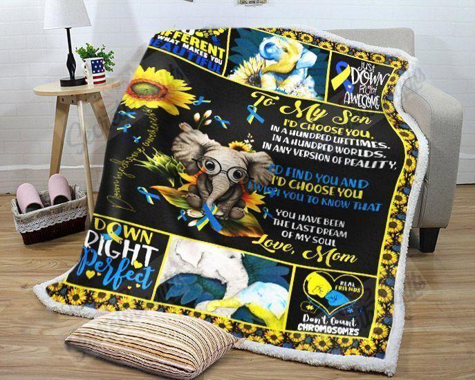 To My Son Elephant Down Syndrome Gs-Nt1702Tt Fleece Blanket