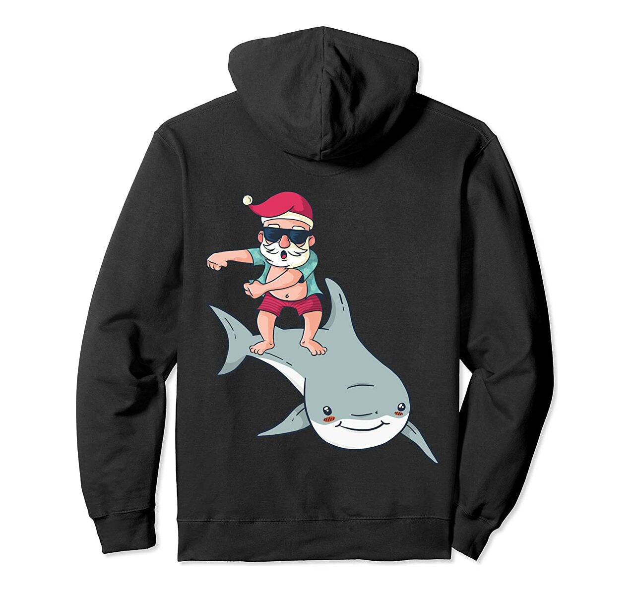 Cool Santa Claus Surfing On A Shark Holiday Vacation Pullover Hoodie T Shirt, Sweatshirt,Hoodie