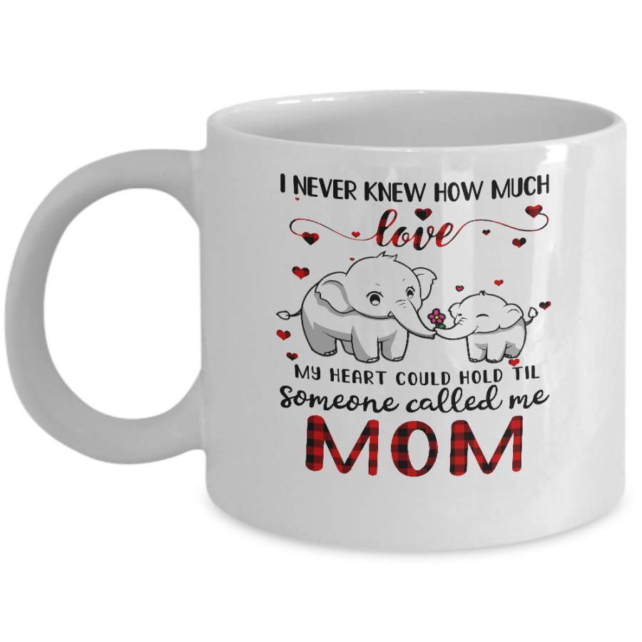 Someone Called Me Mom Elephant Red Plaid Mother’s Day Mug