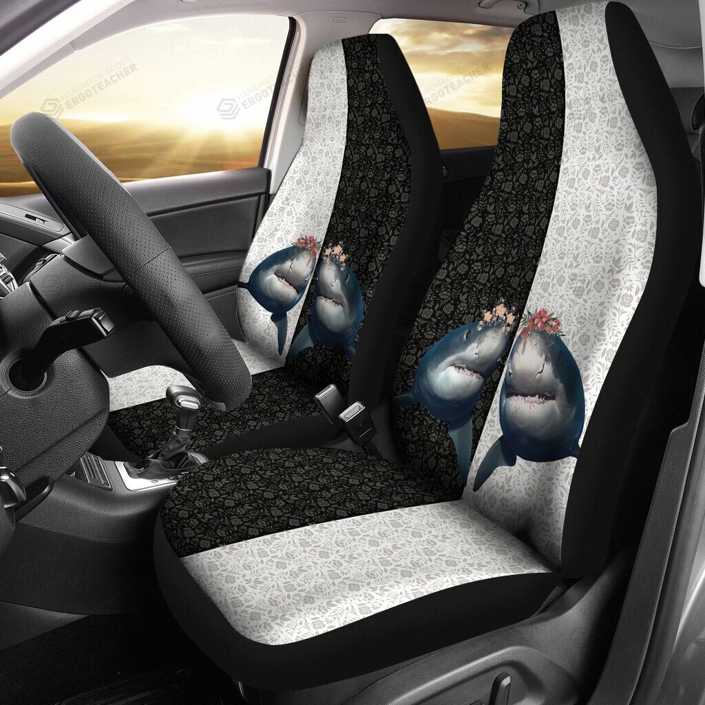 Shark Pattern Flower Car Seat Covers