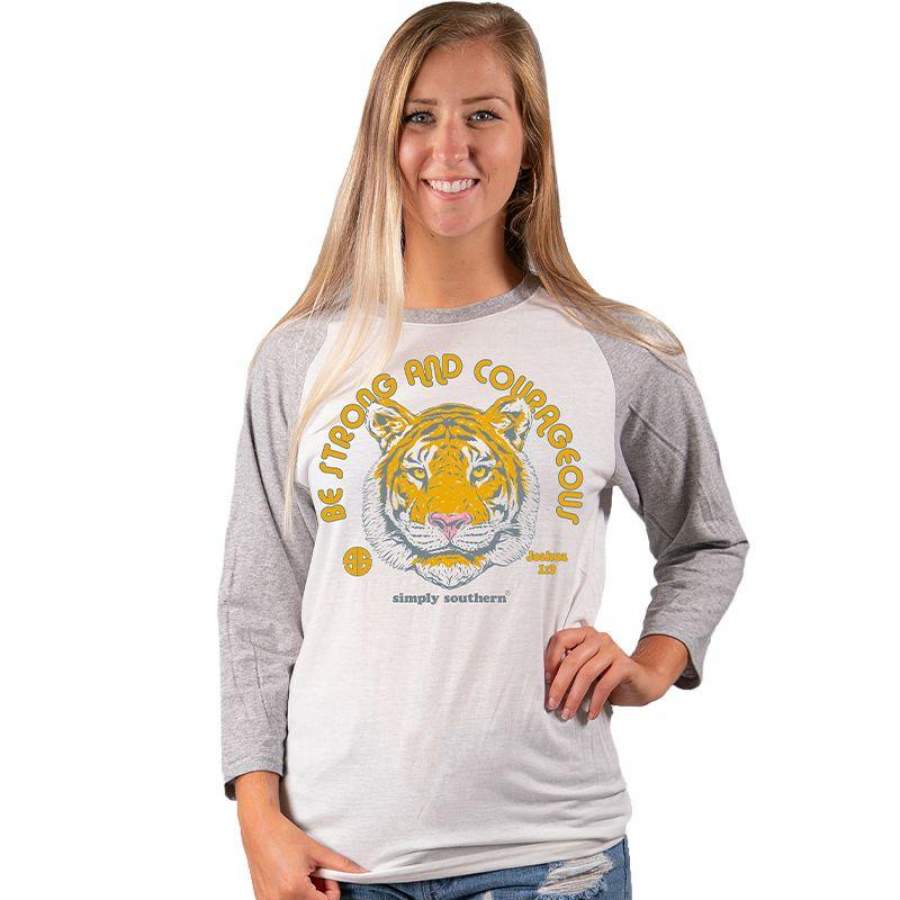 Simply Southern Vintage Collection Preppy Be Strong Long Sleeve T-Shirt