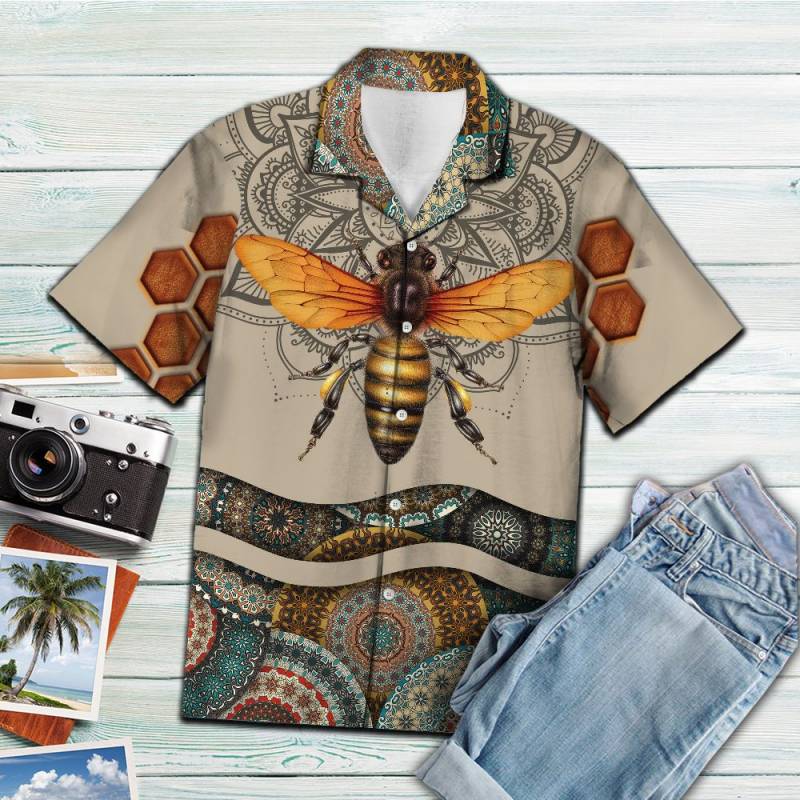 Mandala Bee Hawaii Shirt Ha75473