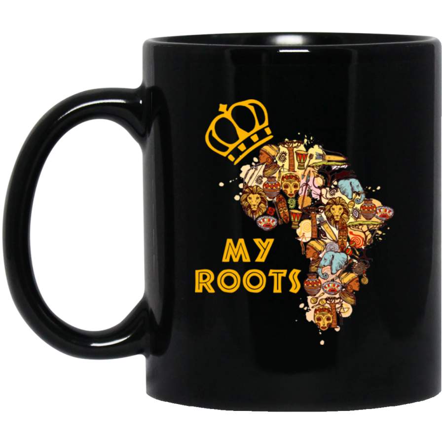 African American Coffee Mug My Roots African Map 11oz – 15oz Black Mug