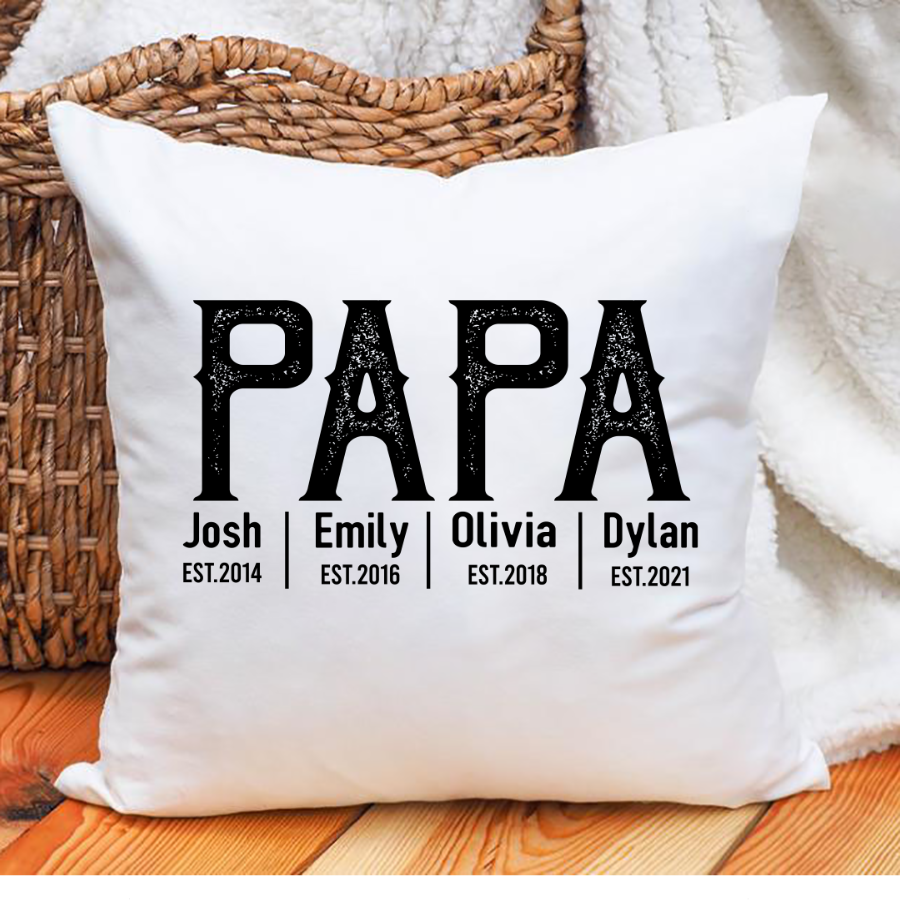 Custom Grandpa Shirt With Grandkids Names Est Indoor Pillow