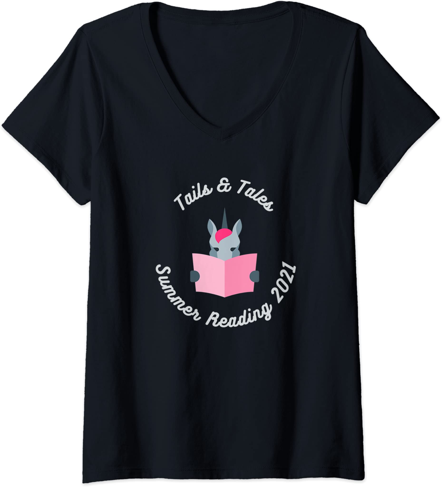 Womens Summer Reading 2021 Tails and Tails Librarian Prize V-Neck T-Shirt