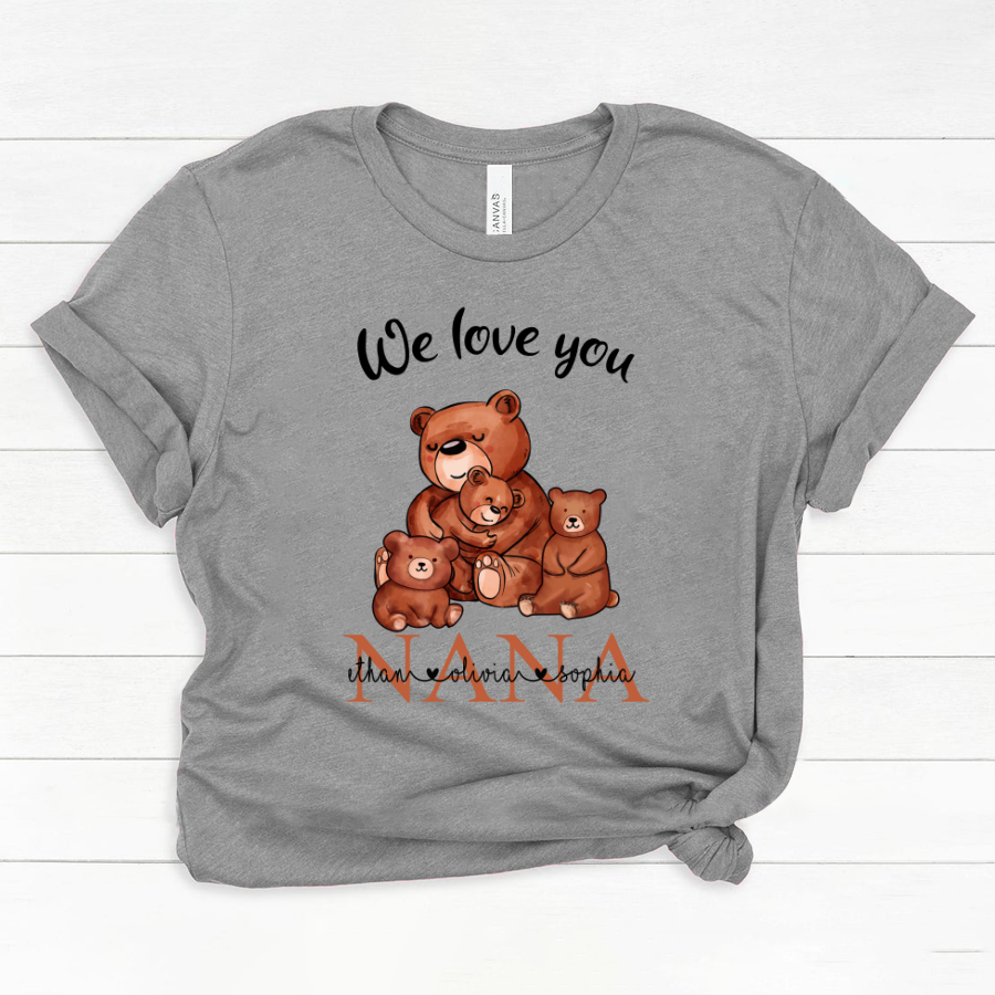 Personalized We Love You Grandma Bear Mother Day Classic Canvas
