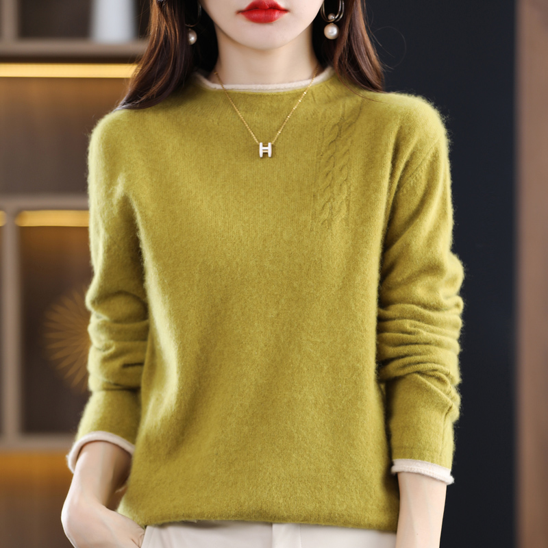 100% Pure Wool Sweater Women’s Clothing Half High Rolled Pullover 2022 Spring and Autumn New Knit Tops Slim Fit Fashion Sweaters alx