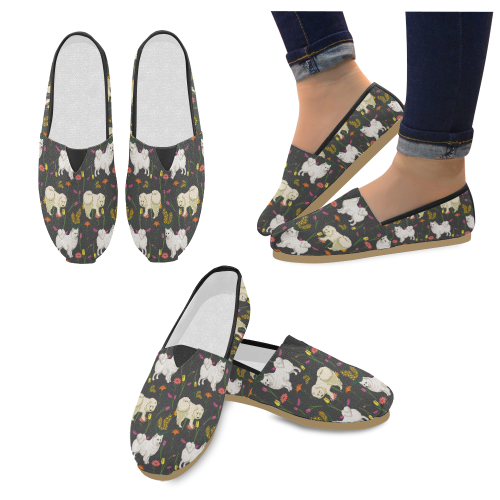 American Eskimo Dog Flower Women’s Casual Shoes