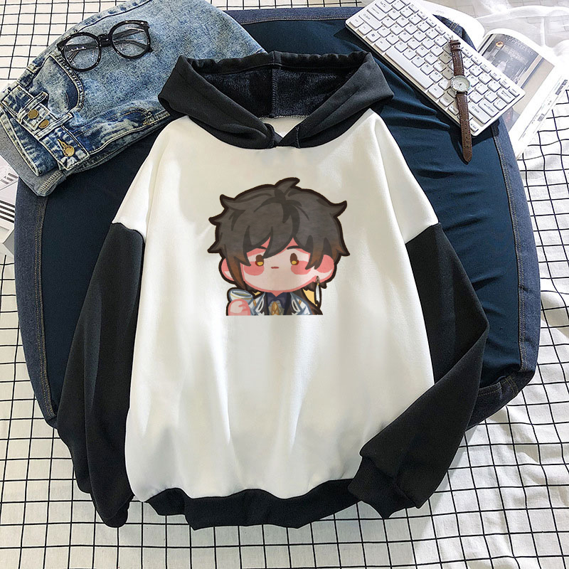 2022 Fashion Genshin Impact Cyno Print New Hooded Sweater Women Long-sleeve Lazy Style Hiphop Loose Oversized Anime Top Clothes alx