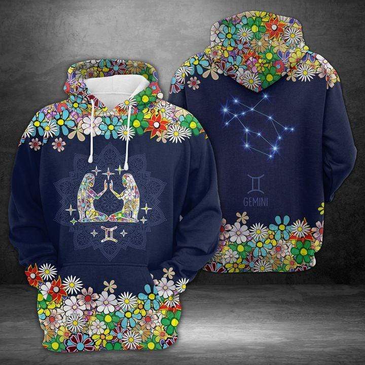 Gemini Mandala Flower Pattern Unisex Birthday Hoodie 3D #L