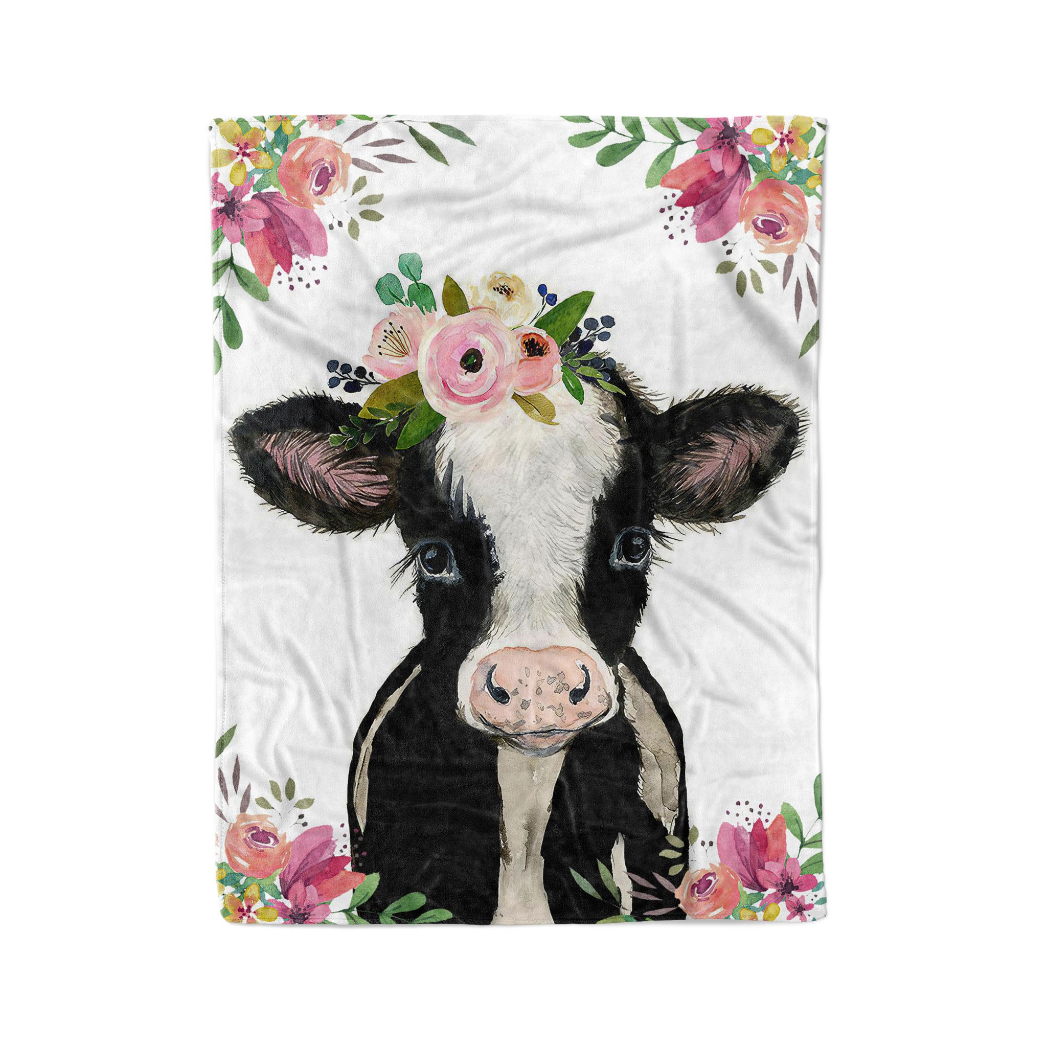 Viticstore™ Cow flower – white and black medium fleece blanket