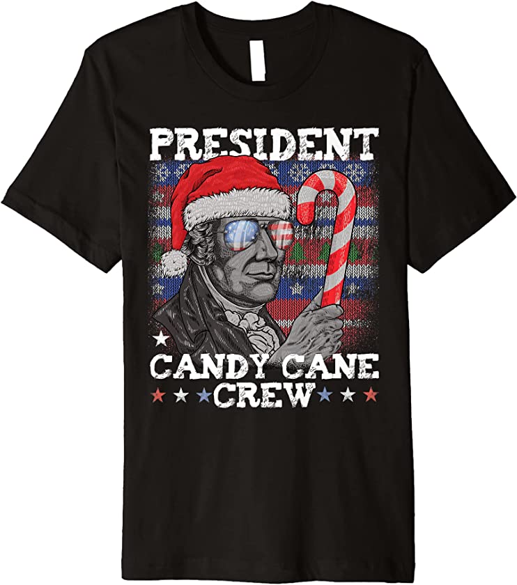 President Candy Cane Crew Hamilton Men Ugly Christmas Premium T-Shirt