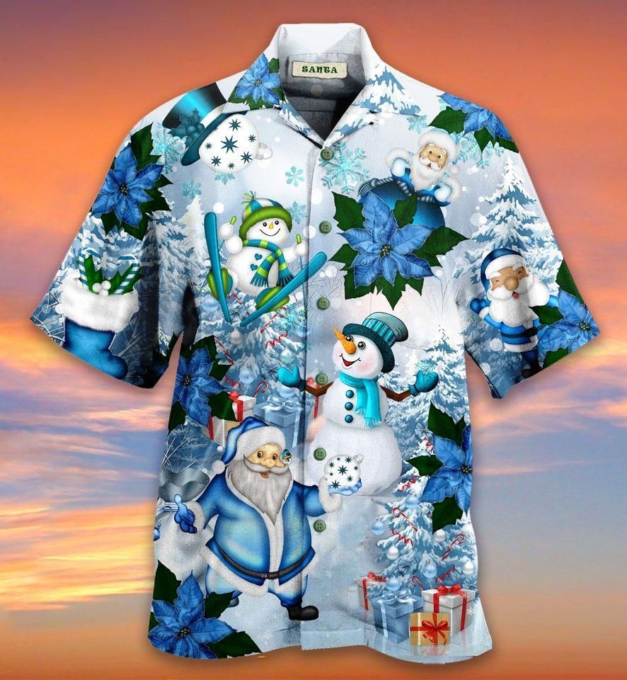 Cover Your Body With Amazing Santa Claus In Blue World Hawaii Aloha Shirts Ha30968