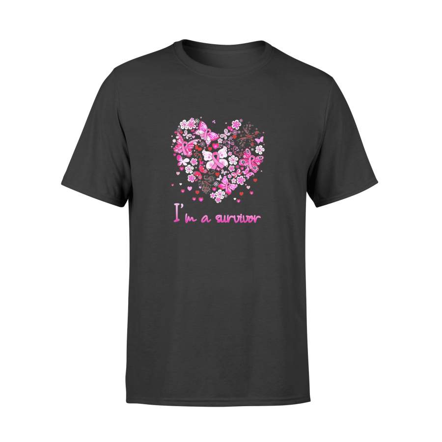 I’m a survivor heart pink ribbon breast cancer Shirt – Standard T-shirt