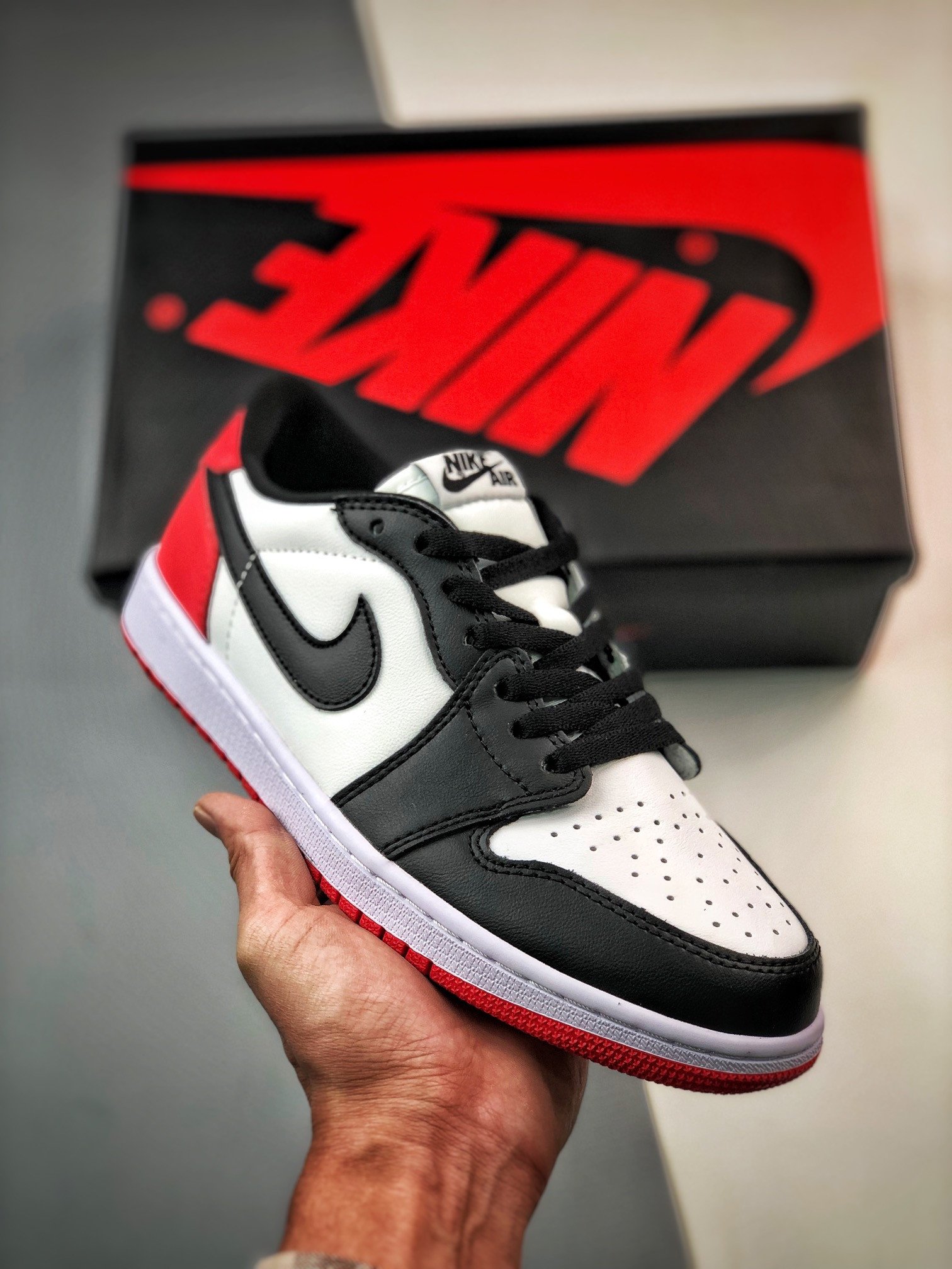 JD 1 Low OG Black Toe WhiteBlack-Varsity Red CZ0790-106 5341909