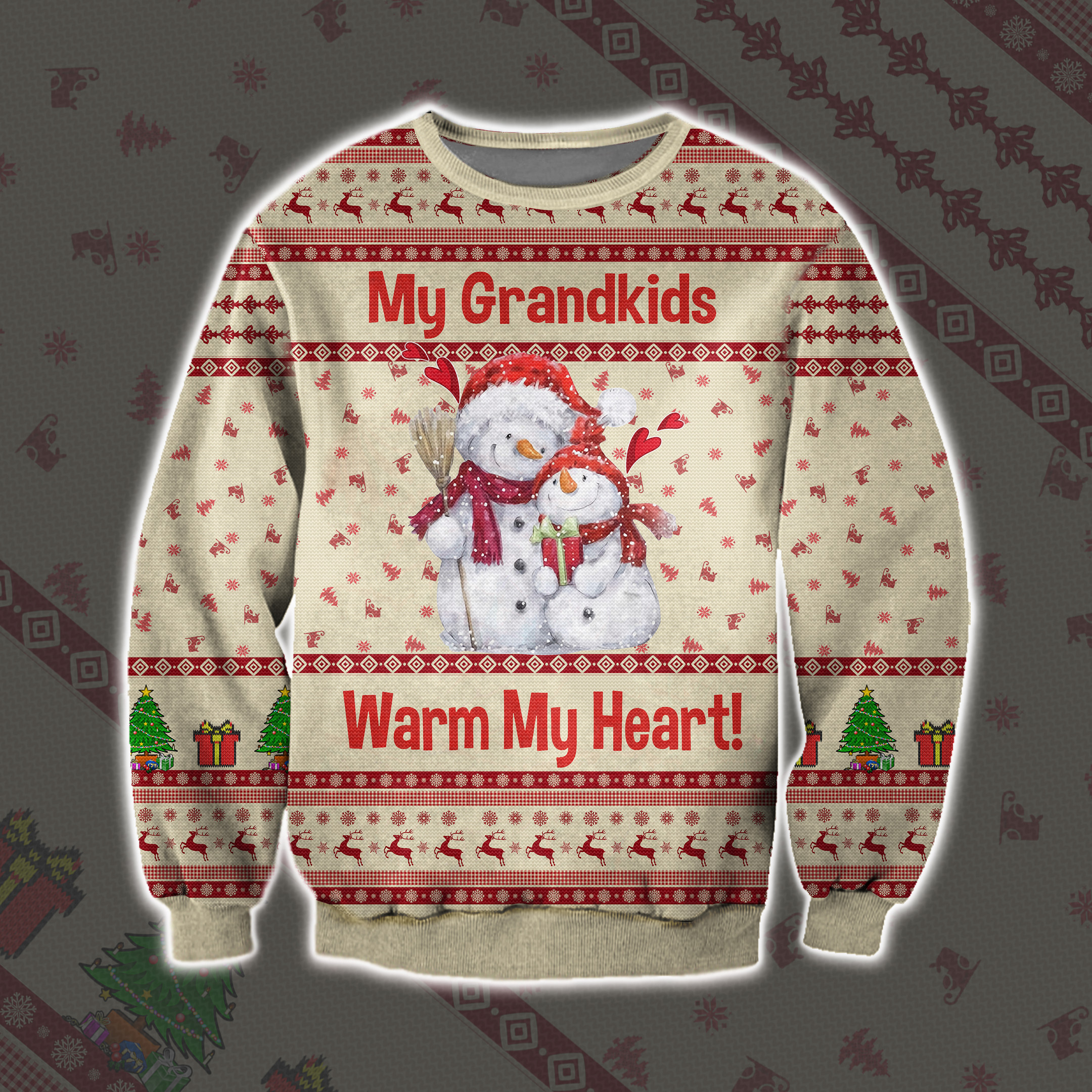 My Grandkids Warm My Heart Ugly Christmas Sweater