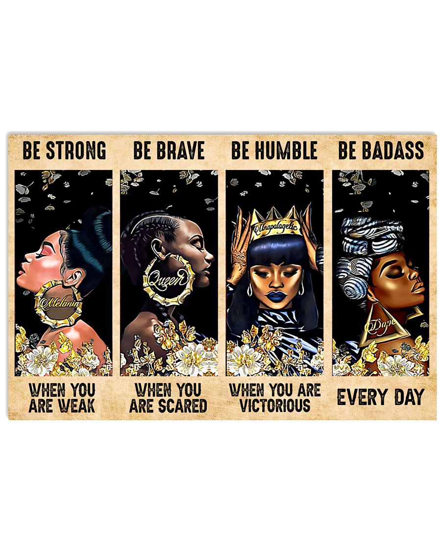 Black Queen Be Strong Be Brave – Vertical Poster Canvas