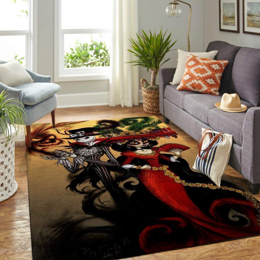 Gentleman Jack & Lady Sally  – The Nightmare Before Christmas 190909 – Halloween Area Rug OFD