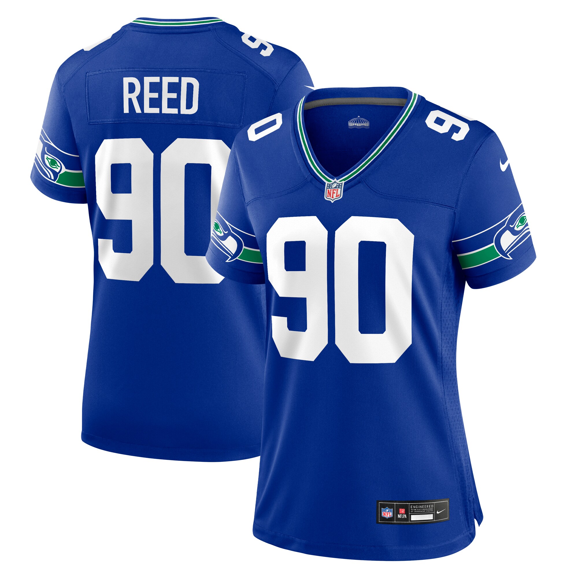 Jarran Reed Seattle Seahawks Women's Throwback Player Game Jersey – Royal