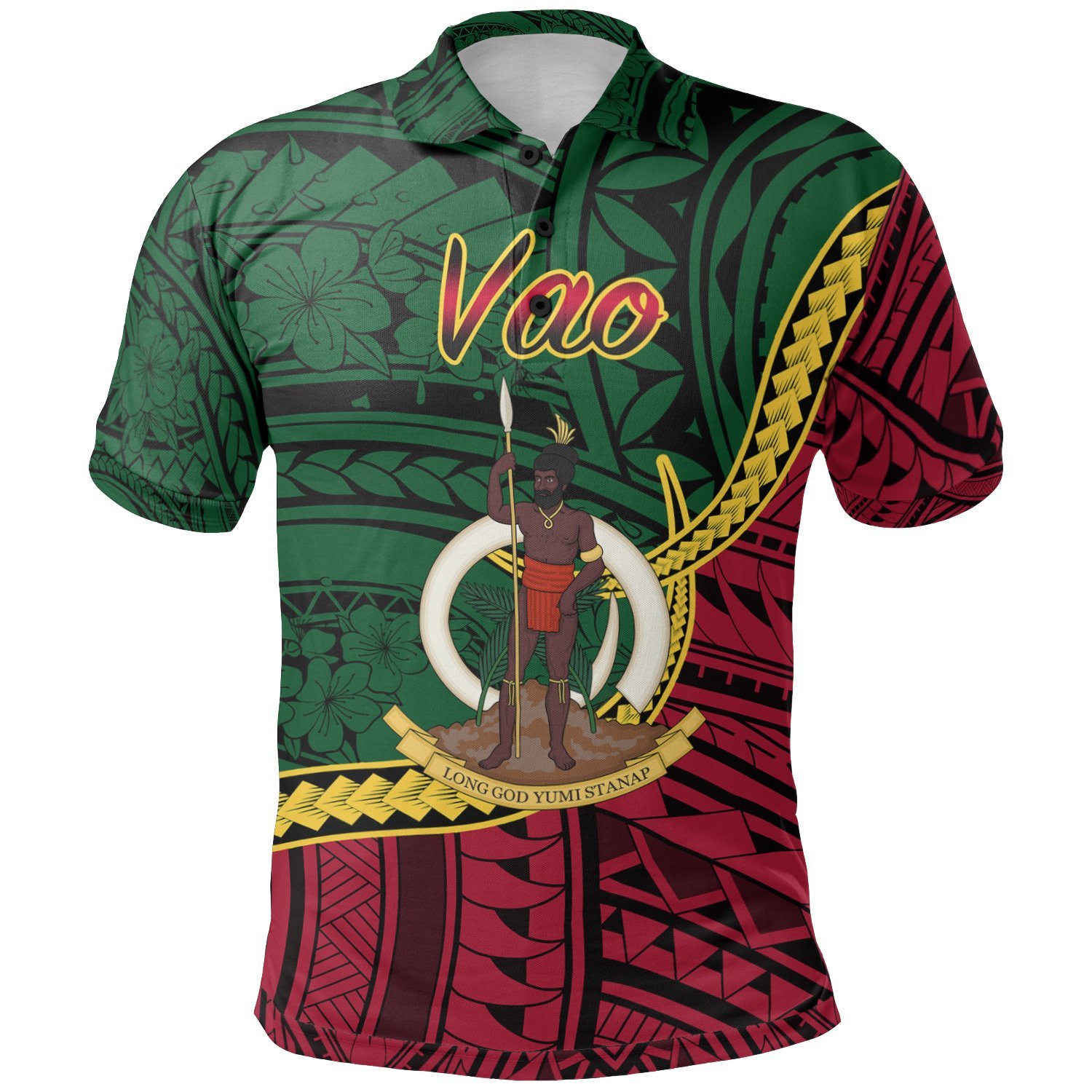 Vanuatu Polo Shirt – Tutuba Seal Of Vanuatu Polynesian Patterns – BN01