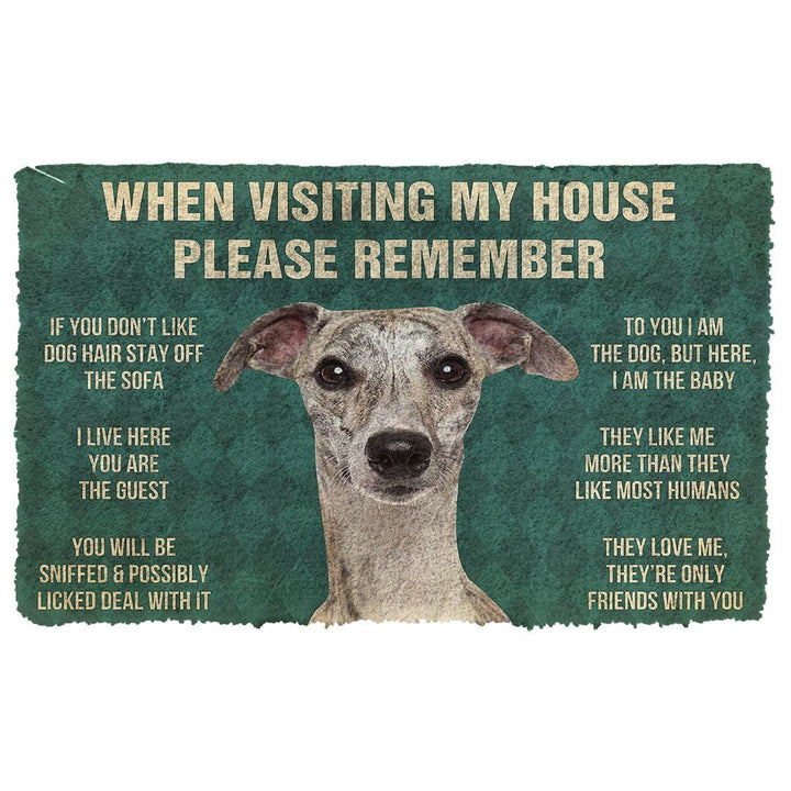 Waybackapparel Whippet Dogs House Rules 3D Doormat