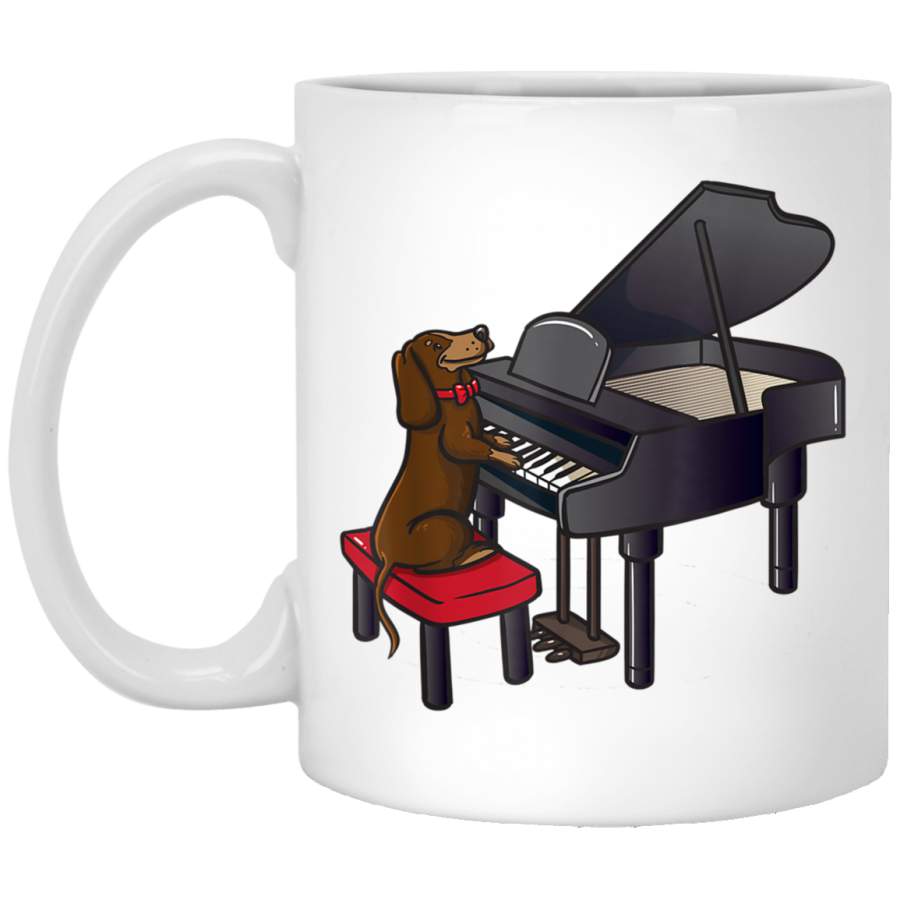 Cute Pianist Dachshund Puppy Dog Lover Kids Gift Boys Girls Mug