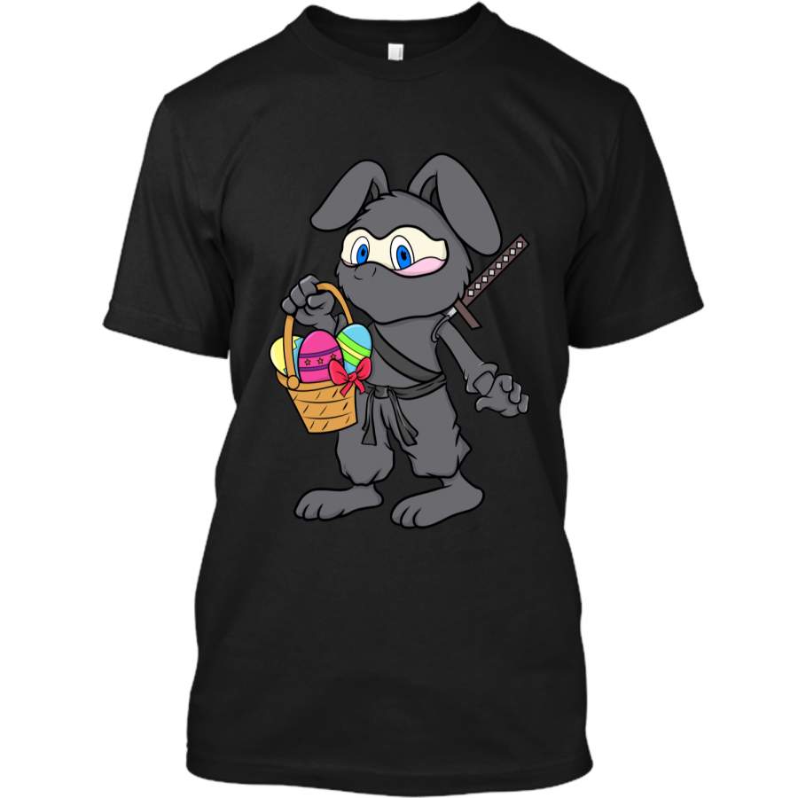 Cute Easter Egg Hunt Easter Bunny Ninja T-Shirt Custom Ultra Cotton