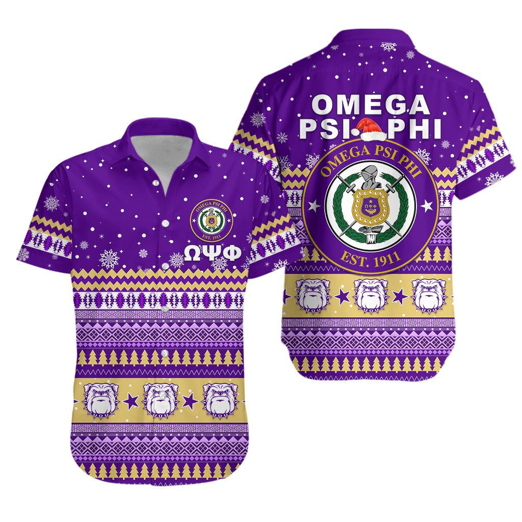 Fraternity Shirt – Omega Psi Phi African Pattern Christmas Short Sleeve Shirt