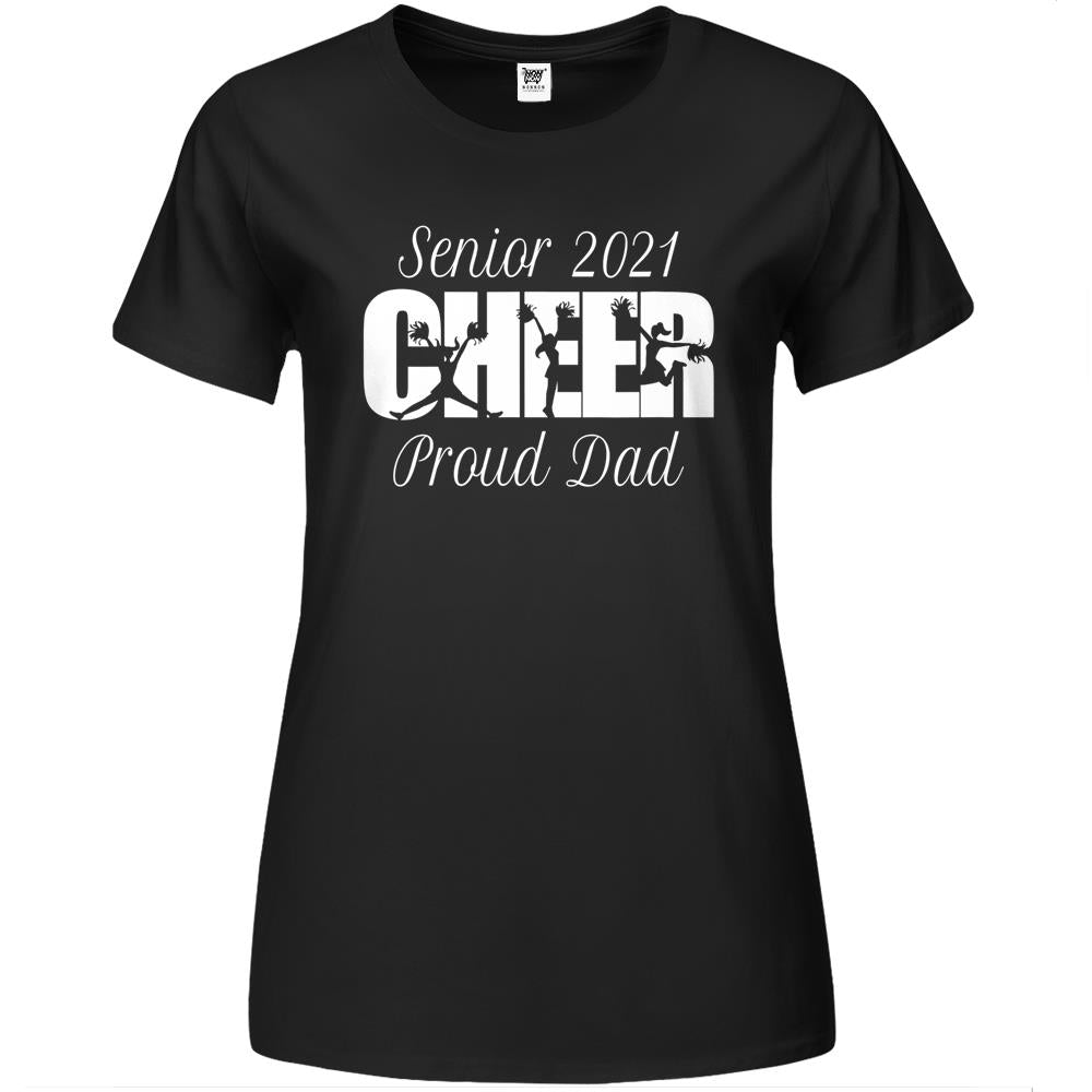 Cheer Senior 2021 Cheerlead Proud Dad Premium Womens T Shirts