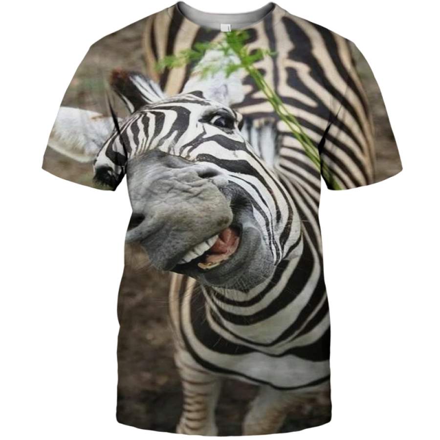 3D All Over Print Funny Zebra Face Shirt