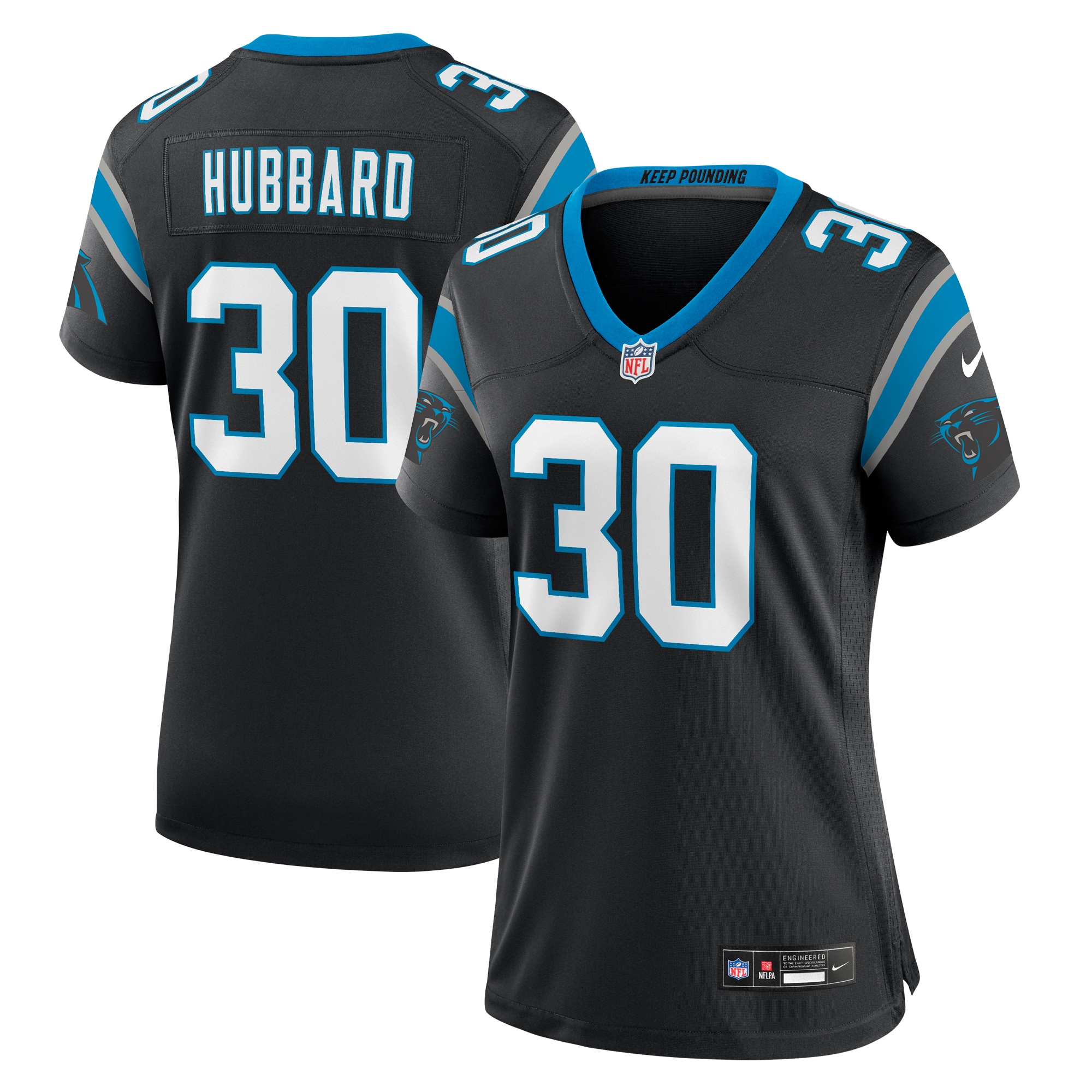 Chuba Hubbard Carolina Panthers Women's Team Game Jersey – Black