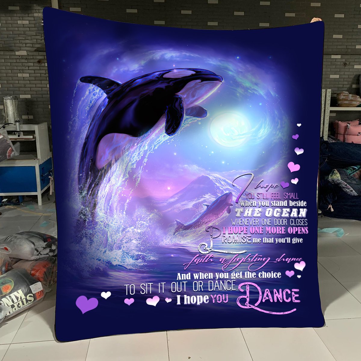 Whale I Hope You Dance Fleece Blanket