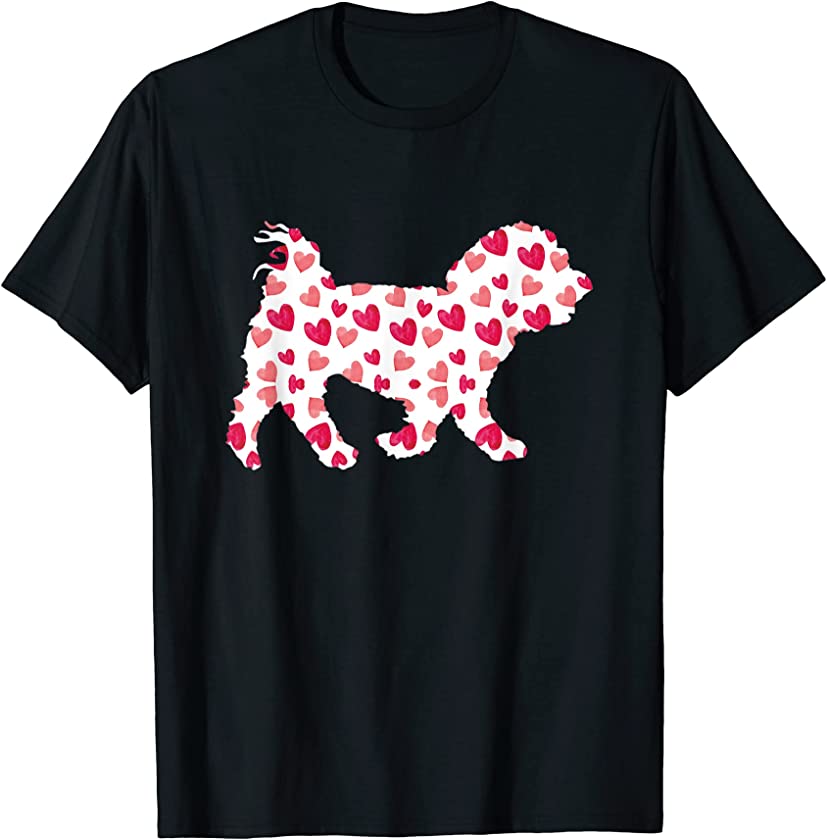 Valentines Day Maltese Hearts Puppy Dog Lover T-Shirt