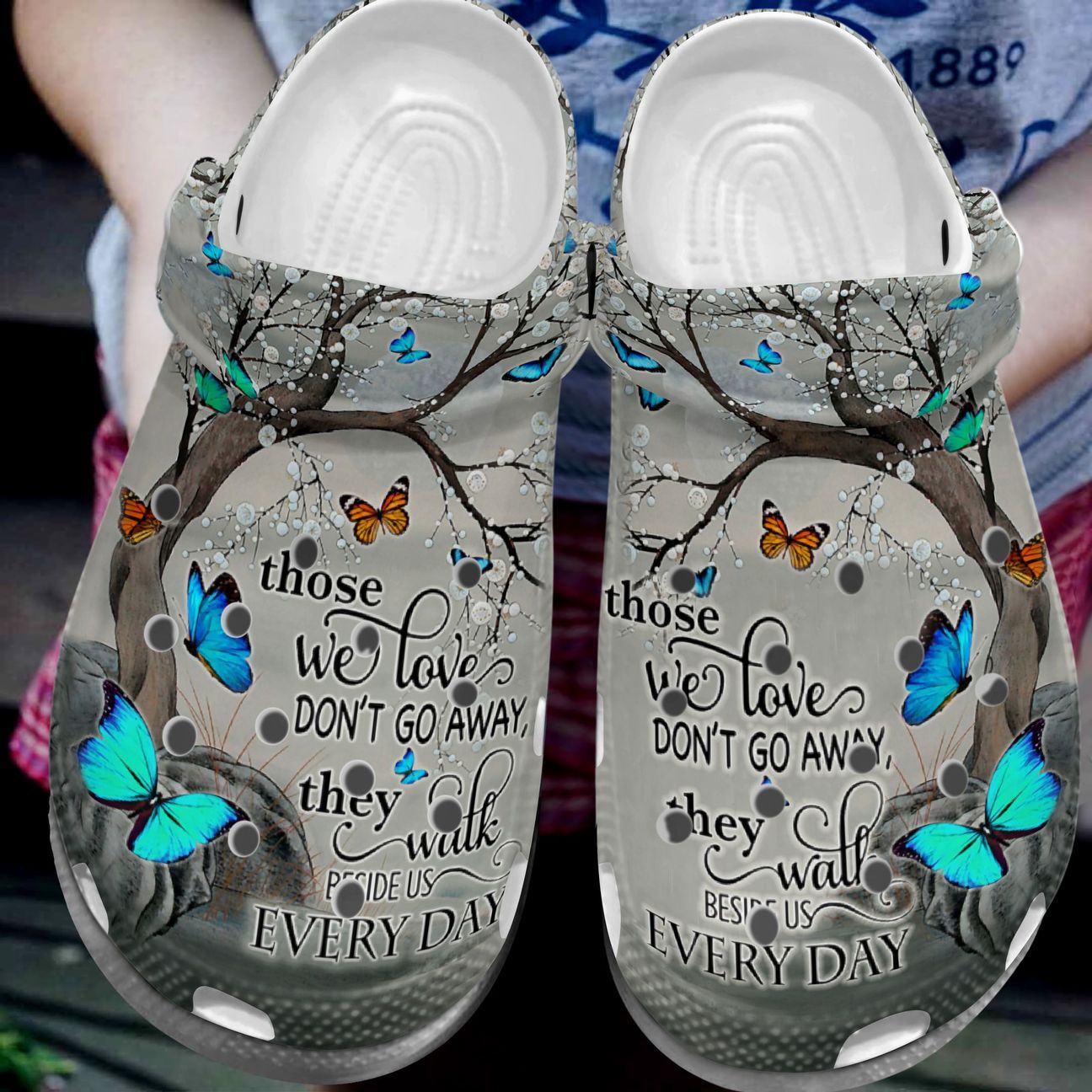 Butterfly Personalized Clog, Custom Name, Text, Color, Number Fashion Style For Women, Men, Kid, Print 3D Those We Love 2.0