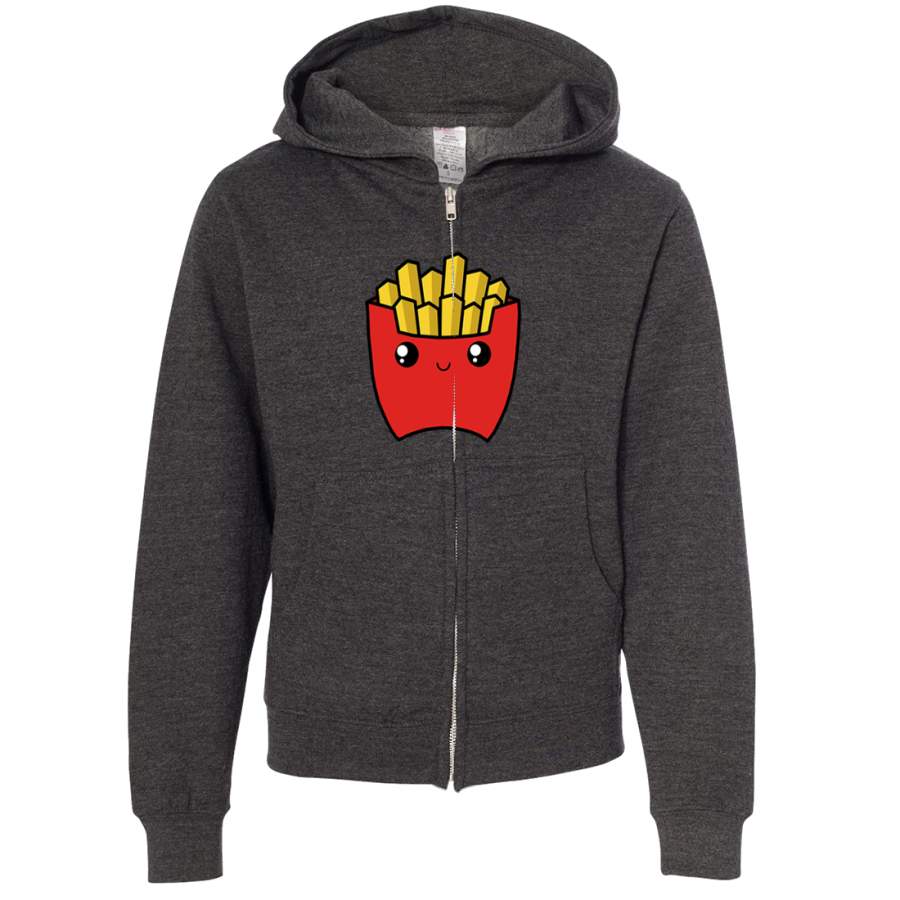 Kawaii French Fries Premium Youth Zip-Up Hoodie - EmprintsTOP