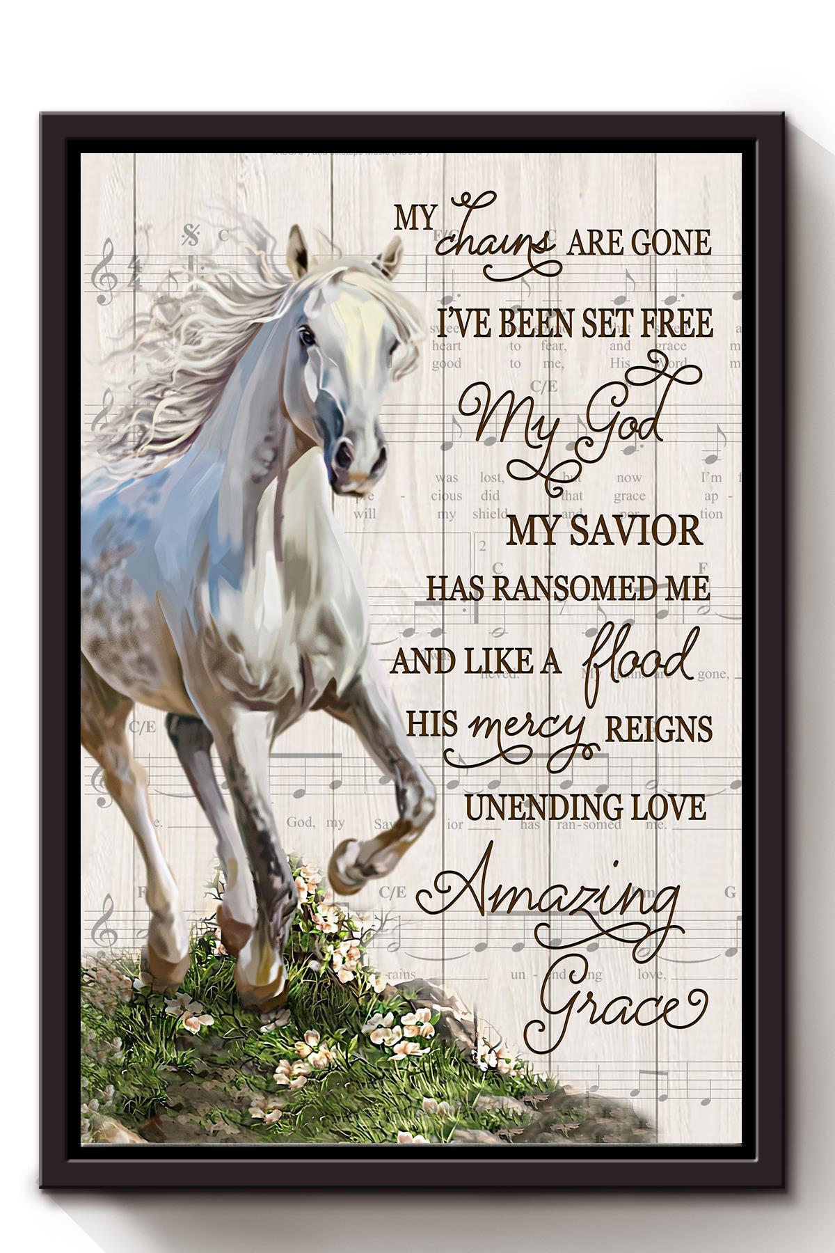 Amazing Grace Bible Song Wall Art Gift For Christan Christmas Decor Home Decor Framed Canvas