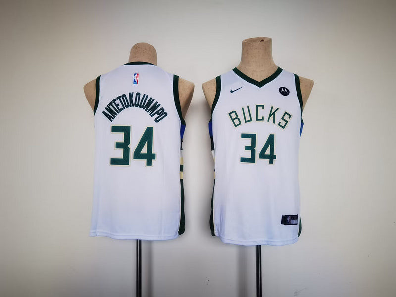 Youth Milwaukee Bucks #34 Giannis Antetokounmpo Jersey White