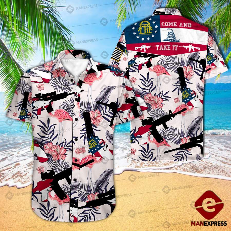 Georgia United Patriot Three Percenter Hawaiian Shirt Ha38929