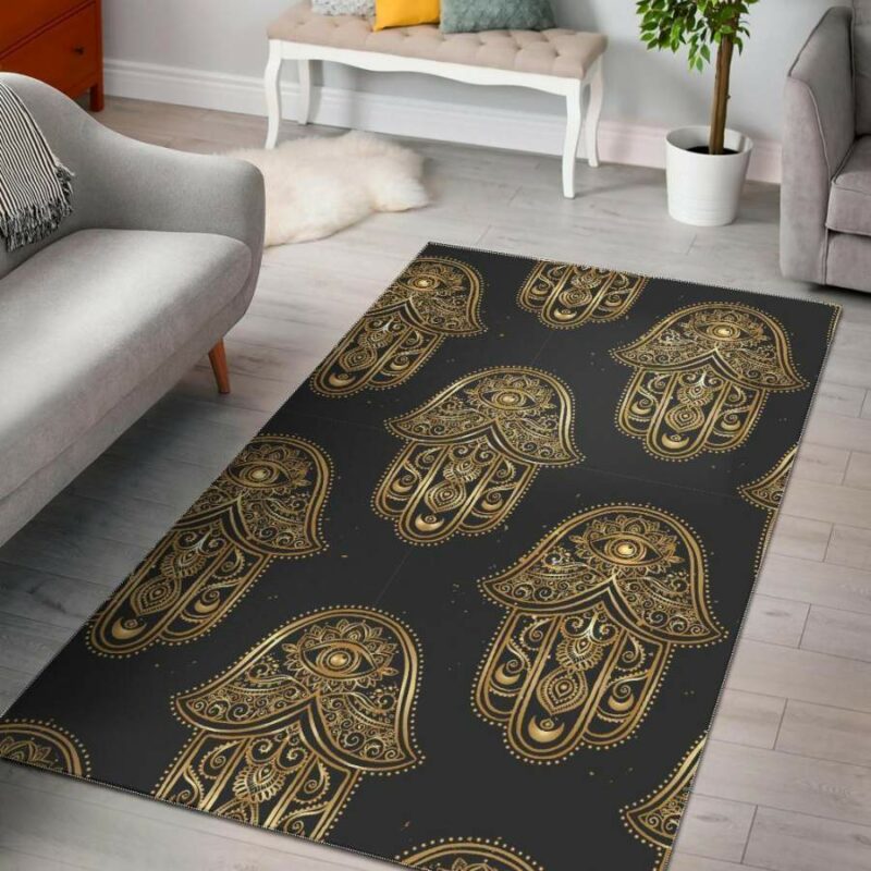 Black Elephant Mandala Print Area Rug Living Room Rug Home Decor – Snundi